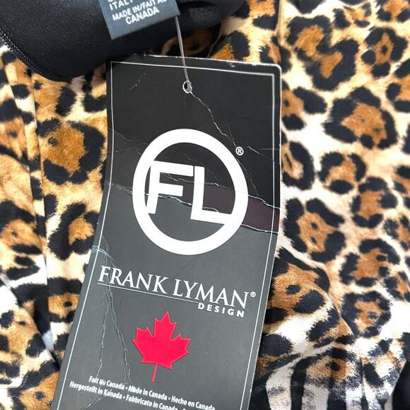 Frank Lyman Design Animal Print Dress - Long Sleeve Midi - Sixe 8 - Picture 13 of 16